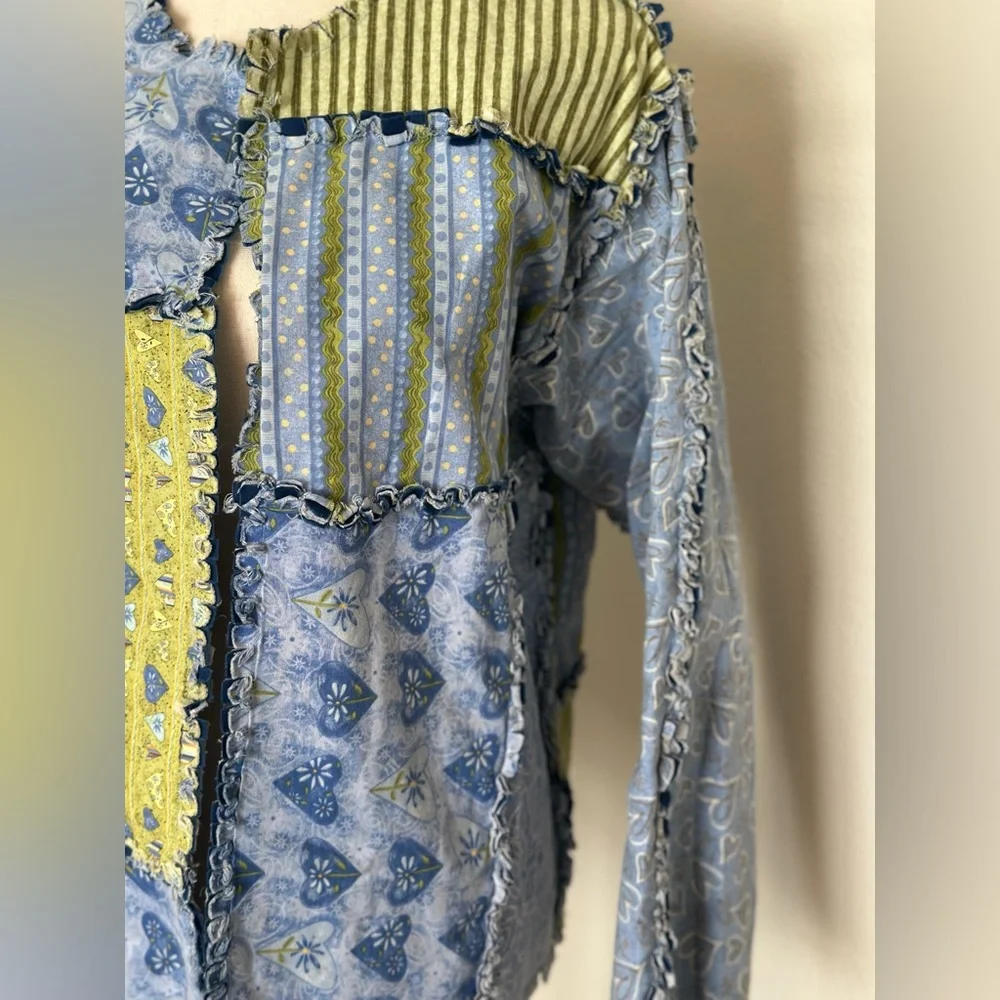 REVERSIBLE Handmade Patchwork Raglan Jacket - Picture 3 of 6